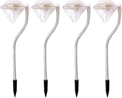 Ulalaza 4Pcs Solar Landscape Light Outdoot Stake Lights for Lawn Walkway Driveway Outdoor Yard Garden(Warm White)