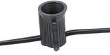 Novelty Lights 250 Feet C7/E12 Socketed Wire Spool, 12 Inch Spacing, Black Wire 8 Amp SPT-1 Commercial Grade Reel | Lumora