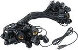 Novelty Lights 100 Feet Heavy Duty Light String with 50 in-Line E26 Sockets, Black - Outdoor Security Flood Light | Lumora