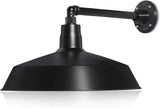 17in. Satin Black Outdoor Gooseneck Barn Light Fixture With 13in. Long Extension Arm - Wall Sconce Farmhouse | Lumora