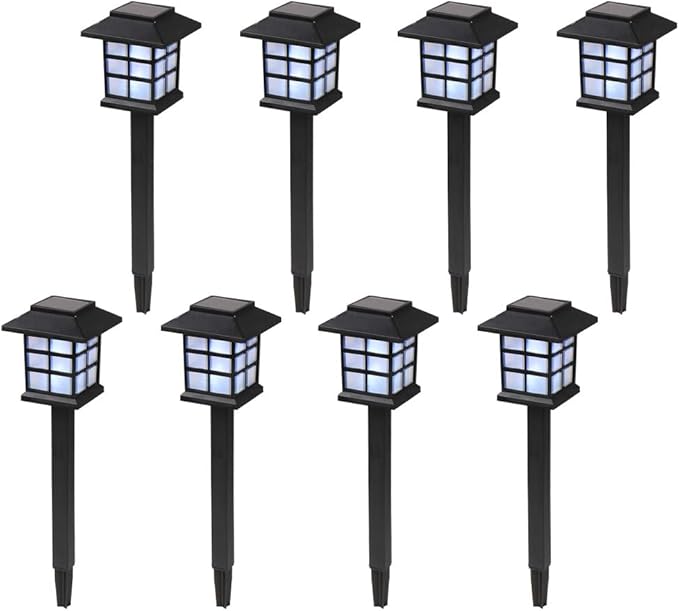 VINGLI Solar Outdoor Lights 8 Packs LED Solar Pathway Lights Waterproof Solar Powered Garden Light for Lawn Yards Pathway Patio Driveway Camping Decor (White)