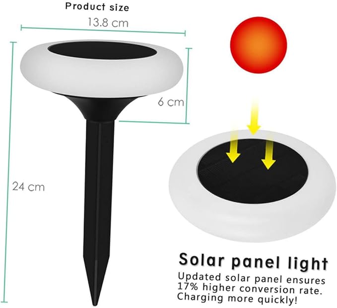 POPETPOP Solar RGB Colorful Ground Light Outdoor Solar Pathway Lamp for Garden Driveway and Landscape Lighting Modes and Easy Installation