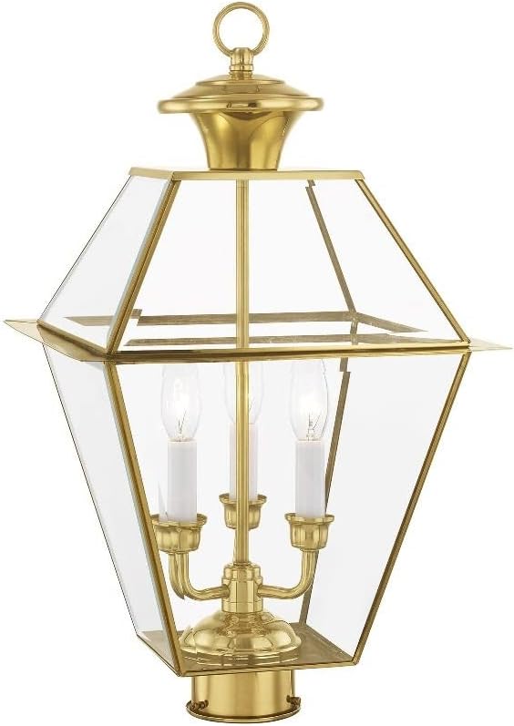 Livex Lighting 2384-02 Traditional Three Light Post-Top Lantern from Westover Collection Cast - Outdoor Path Light | Lumora