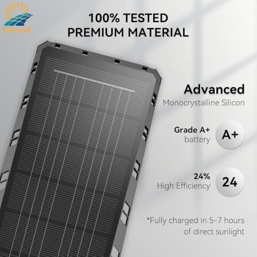 Adewalk 5000W Solar Lights Outdoor - 7000K LED Solar Street Lights Outdoor with Motion Sensor and Remote Control, IP66 Waterproof, Dusk to Dawn for Yard, Patio (1)