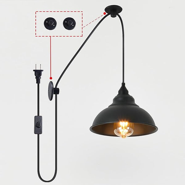 Plug in Pendant Light Fixtures Hanging Lamp Shades Hanging Light with Plug in Cord Black Light Corner Hanging Lamp | Lumora