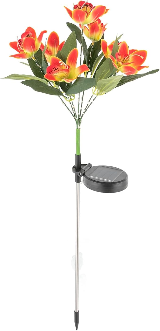31.5in Solar Lights Outdoor, Solar Garden Lights Solar Swaying Pathway Light IP44 Waterproof 1.2V 600Mah Battery 8-10 Hours Continuous Use One Button to Start Connection Port for Pathways