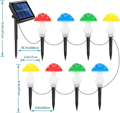 RCFINE Solar Outdoor Lights Set of 8 Solar Mushroom Lights with 8 Modes Waterproof Garden Mushroom Lamp Outside Decoration for Pathway Landscape Yard Easter Pathway (Green)