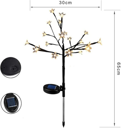Solar Flower Fairy Light, Warm White Stainless Steel Solar Path Lights for Outdoor Landscape Lighting, Patio, Yard, Walkway, Driveway, Garden (Warm White) (1 Piece)