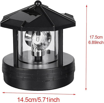 Garden Solar Lights, Outdoor LED Solar Lighthouse, Durable Rotatable Waterproof Solar Lights for Pathway (Black - L)