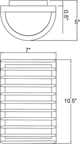 Bermuda - Outdoor Rubbed Bulkhead Wall Light - 11"H - Bronze Finish - Ribbed Frosted Glass Shade | Lumora