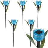anso 6pcs Garden Tulip Flower Shape LED Solar Powered Lights Outdoor Yard Standing Decors (Blue) | Lumora