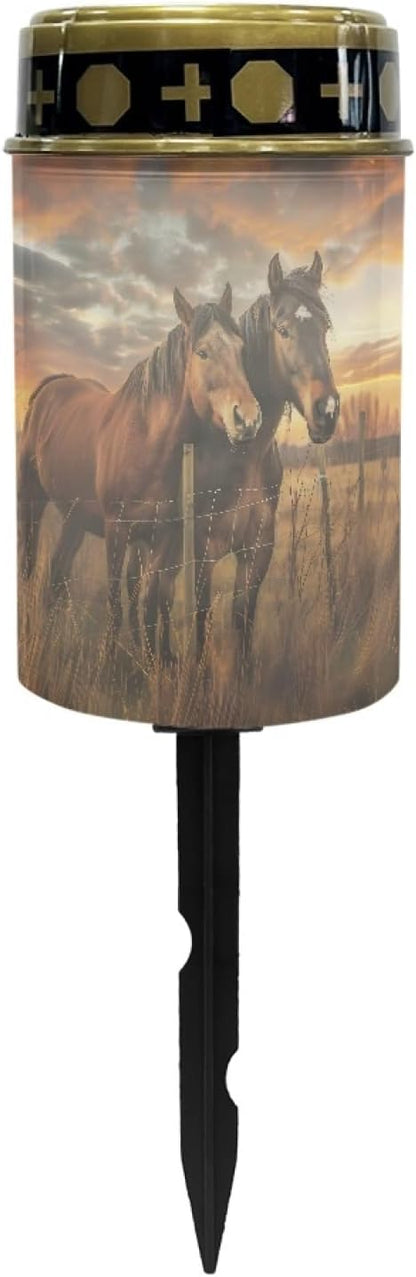 Western Aztec Horse Solar Pathway Lights Outdoor Waterproof,Solar Garden Stake Lights LED Landscape Path Lights Decorative for Yard Patio Spotlight Driveway(Horse)