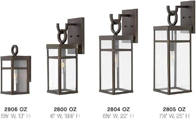 Hinkley Porter Collection Extra Small Wall Mount Lantern, 120V – Add Security to Porches, Patios & Exterior Spaces with Ultra-Durable Outdoor Lighting, Oil Rubbed Bronze