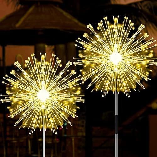 JJGoo Solar Firework Lights, 2 Pack 135 LEDs 2 Lighting Modes Solar Garden Lights Outdoor Waterproof for Yard Patio | Lumora