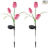 2pcs Flowers Waterproof Solar Powered Stake Lights LED Decorative Landscape for Garden Solar Tulip LED Garden Stake | Lumora