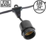 Novelty Lights 330 Feet Heavy Duty Light String with 165 Suspended E26 Sockets - Outdoor Security Flood Light | Lumora