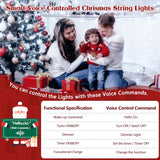 240LED 88FT Christmas String Lights Voice Controlled Remote, Cool White