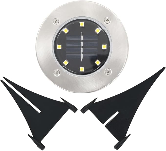 vidaXL Solar Ground Lights - Set of 8 LED Lights in RGB - Waterproof Exterior Lights for Gardens, Patios, Paths, and Balconies -Energy Efficient Solar Powered Outdoor Floor Lamps