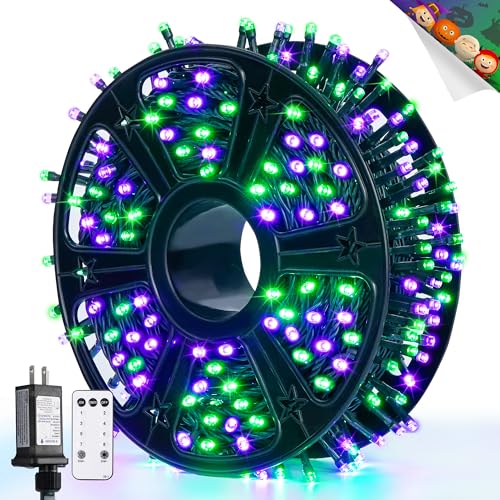 JMEXSUSS 400 LED Purple and Green Halloween Lights