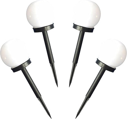 Zerodeko 4pcs Solar Lawn Lights Bubble-Shaped Solar Sphere LED Pathway Lights Warm White Glow Outdoor Yard