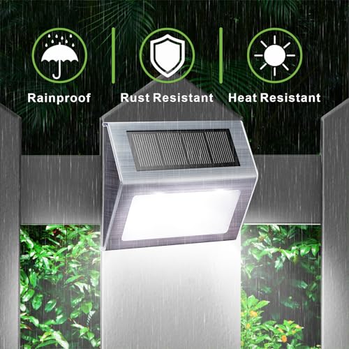 XLUX White Solar Lights for Deck Step Fence Post, SST Housing, 12 Pack