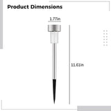 12-Pack Solar Pathway Lights, Stainless Steel Led Tube Lamps For Outdoor Landscape, 29.5 X 4.5 Cm, Ip33 Rated, Auto | Lumora