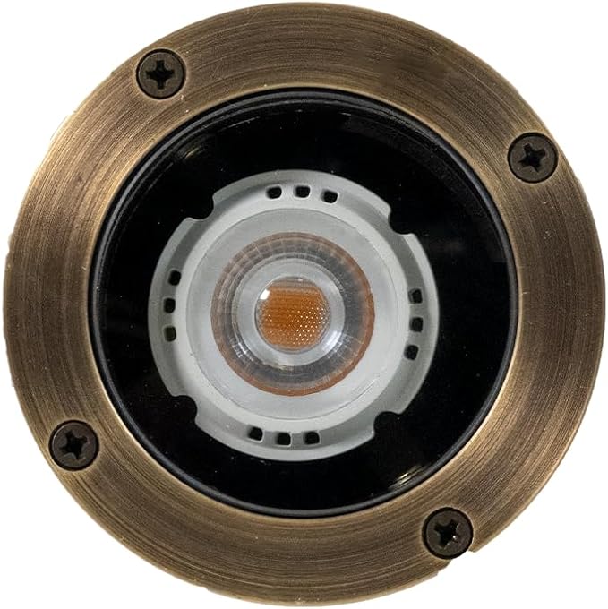 VOLT 12V 3-in-1 Waterproof IP68 Mini in-Grade Light with Brass Top (Bronze) for Low Voltage Landscape Lighting of | Lumora