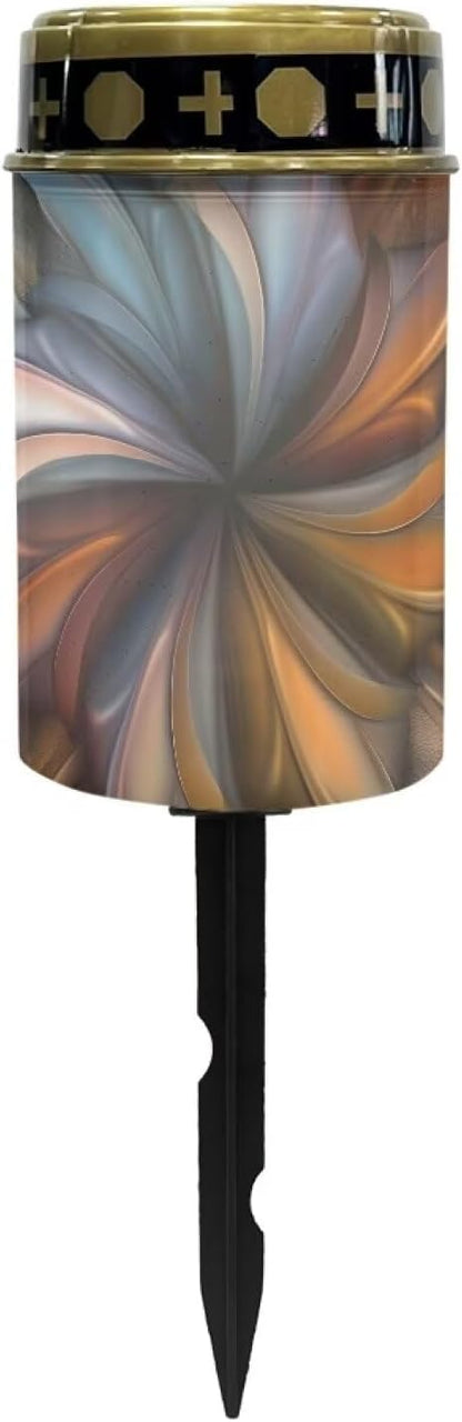 3D Floral Print Solar Lights for Cemetery Removable Easy to Install Solar Outdoor Lights Decoration Stylish Garden Light Stake for Desk Deck Pathway Tombstone Garden Lighting