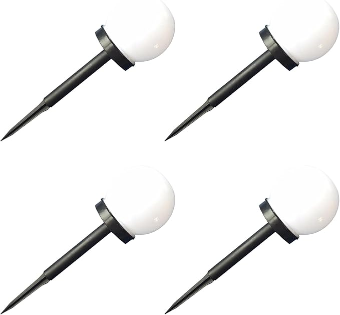 ABOOFAN 4pcs Solar Ball Bubble Shaped Pathway Lights, Warm Glow Solar Landscape Lighting with Crackle Globe Design, Weatherproof Outdoor Garden LED Lights for Lawn and Yard