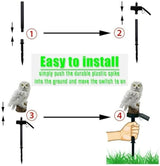 Owl Figure Solar LED Lights, Resin Garden Waterproof owl Figurine with Stake for Outdoor Yard Pathway. (White) | Lumora