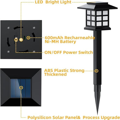 Solar Outdoor Lights, 12 Pack Solar Pathway Lights, Waterproof, Landscape Lighting Suitable for Pathways, Walkways, Lawns, Gardens, Courtyards and Outdoor Decorations