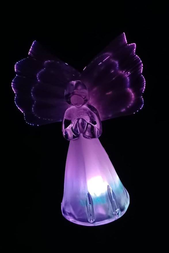 Starry Illuminate 3 PCS Solar Color Changing Style Garden Stake Light Pathway Stake Light (Fiber Wings Angel), Clear