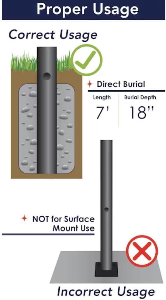 Solus 7-Foot Direct Burial Lamp Post – Aluminum Outdoor Light Pole with Decorative Cross Arm & Dusk-to-Dawn Sensor | Lumora