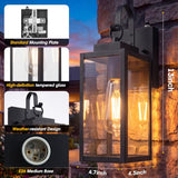 2 Pack 13" Dusk to Dawn Porch Light, Outdoor Wall Light with Clear Glass