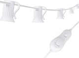 31.5FT C9 String Lights with Dimmer and Timer - Dimmable C9 Light String with 15 E17 Light Sockets 19.68" Spacing | Lumora