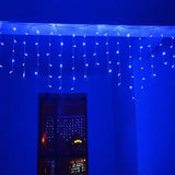 Lainin 3.5M/11ft 96 LED Blue Linkable Fairy Curtain String Light with 8 Modes Functional Controller for | Lumora