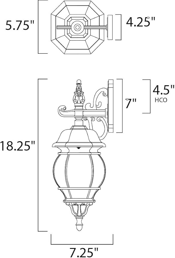 Maxim Crown Hill-One Light Outdoor Wall Mount in Early American Style-6 Inches Wide by 17.75 inches high