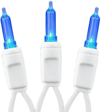 Novelty Lights Vintage Style T5 Blue LED Christmas Lights, 11.5 Feet White Wire String of 35 Mini Bulbs, UL Listed Indoor/Outdoor Tree Lighting