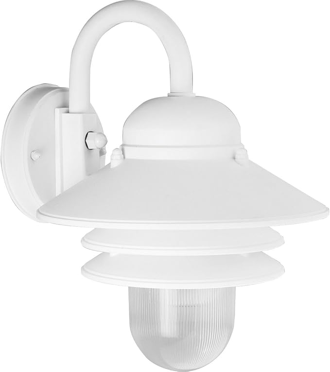 Progress Lighting P5645-30 Single-Light Plastic Outdoor Wall Lantern with Prismatic Acrylic Shade, White