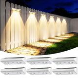 Solar Fence Lights Outdoor, 6 Pack Fence Lights Solar Powered