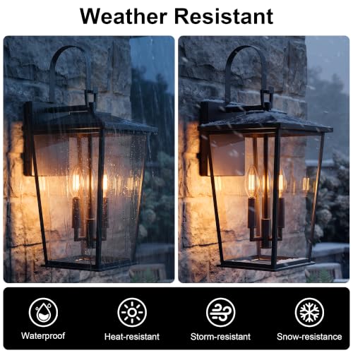 Outdoor Wall Light Fixture, Modern Large Porch Light, Outside Wall Lantern
