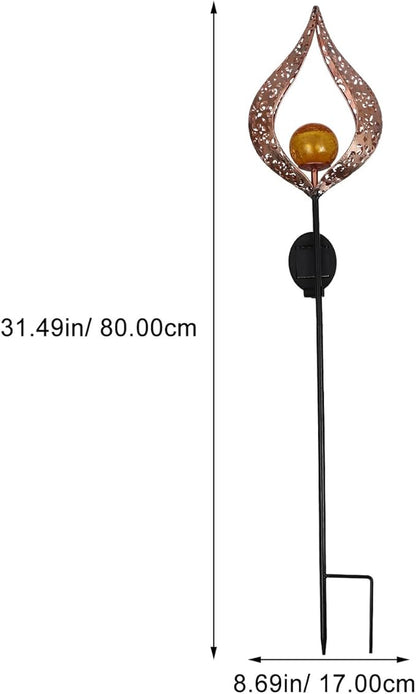 Solar LED Flame Torch Light for Garden Lawn Outdoor Waterproof Decorative Solar Pathway Lamp with Hollow Design