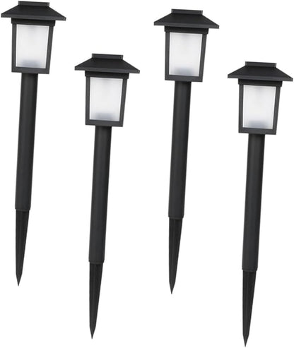 jojofuny 4pcs Solar Lawn Lights Outdoor Led Garden Decor for Pathway Black Solar Lamps Easy Installation for Home Use