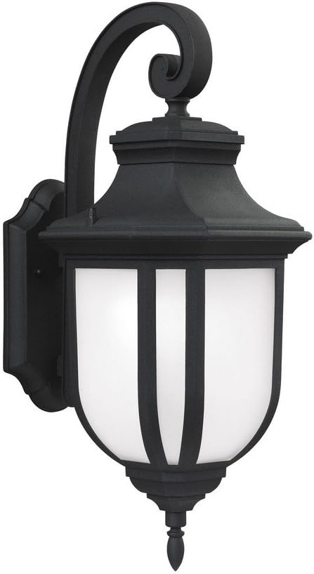 Sea Gull Lighting 8736301EN3-12 Childress One-Light Outdoor Wall Lantern with Glass Panels, Black Finish