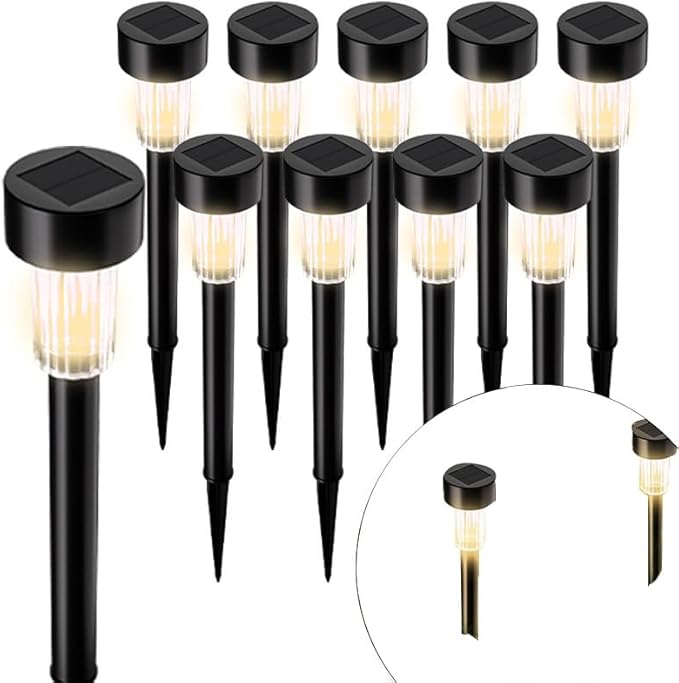 Outdoor Solar Landscape Lawn Lights, Solar Garden Lights, Suitable for Christmas, Halloween, Weddings, courtyards, and Path Landscape Decoration. (Warm Light Waterproof 10 Pieces)