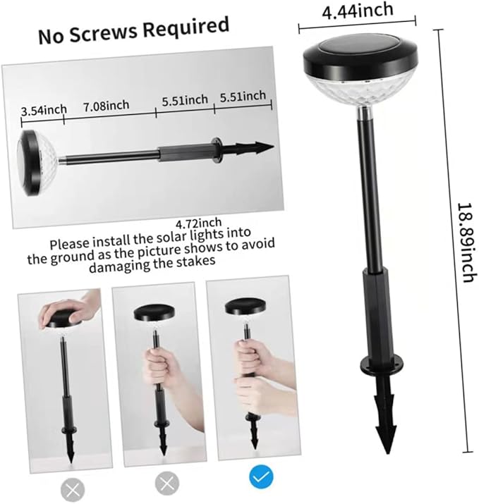 Toyvian Solar Pathway Lights LED Solar Powered Landscape Lamp Decorative Stake Light for Garden Patio Easy Installation Material Solar Energy Efficient