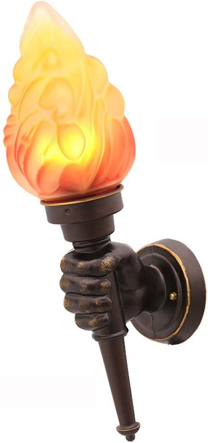 Creative Torch Hand Light Restaurant Cafe Bar Plug in/Wall Mount Wall Fitting Bracket Light Wall Lamp Porch Aisle Stair Bedroom Living Room Outdoor Garden Light Wall Lamp Sconce