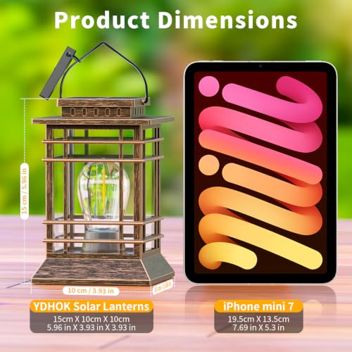 Solar Lanterns Outdoor Waterproof, Hanging Solar Lights for Outside 4 Pack