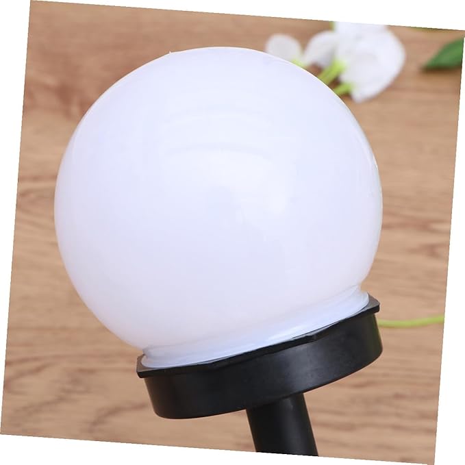 Kisangel 4pcs Solar Lawn Lights Waterproof Garden Path Ground Plug Lights Outdoor Warm White Courtyard Landscape Lighting for Yard and Patio