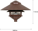 NUVO SF76/635 One 2 Louver Hood Outdoor Pagoda Landscape Pathway Light, 2 Tier-Large, Old Bronze | Lumora